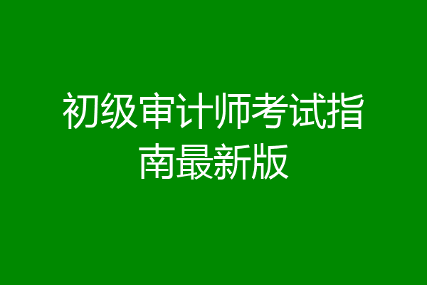 初级审计师考试指南最新版