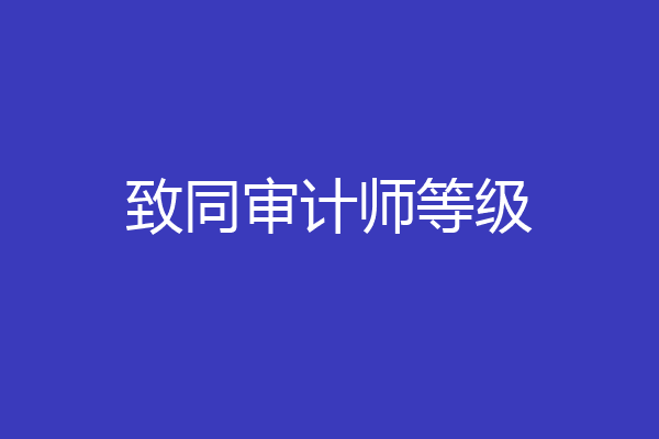 致同审计师等级