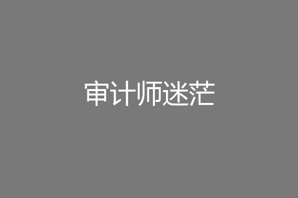 审计师迷茫