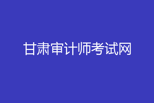 甘肃审计师考试网