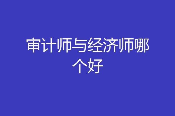 审计师与经济师哪个好