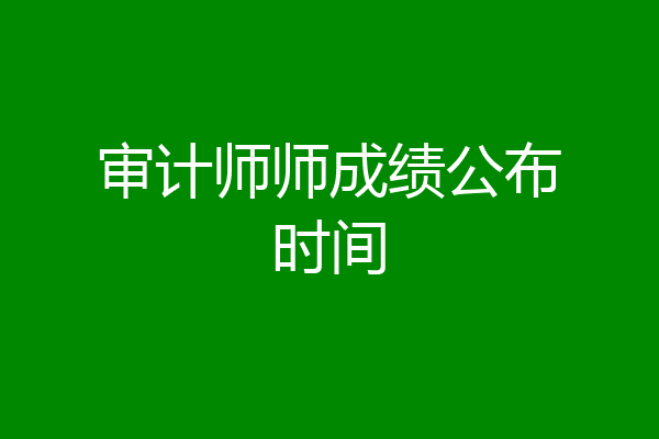 审计师师成绩公布时间