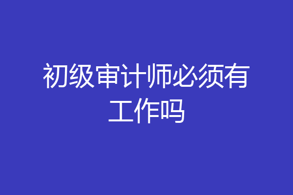 初级审计师必须有工作吗