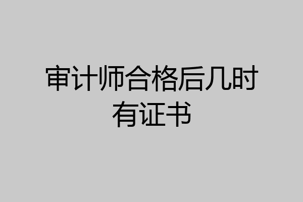 审计师合格后几时有证书