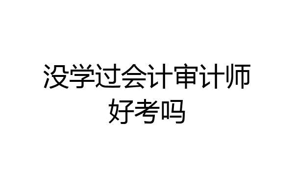 没学过会计审计师好考吗