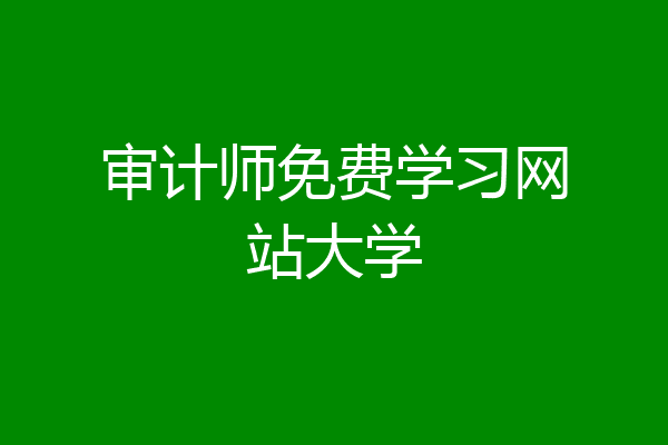 审计师免费学习网站大学