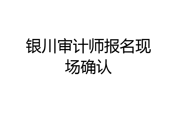 银川审计师报名现场确认