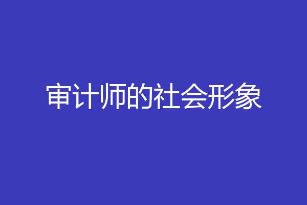审计师的社会形象