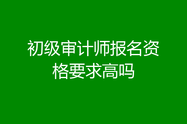 初级审计师报名资格要求高吗
