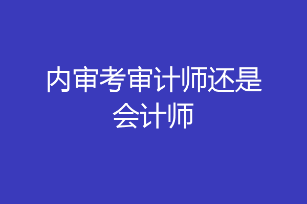 内审考审计师还是会计师