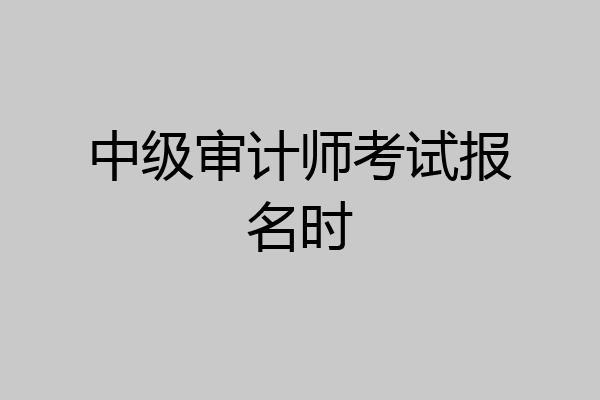 中级审计师考试报名时