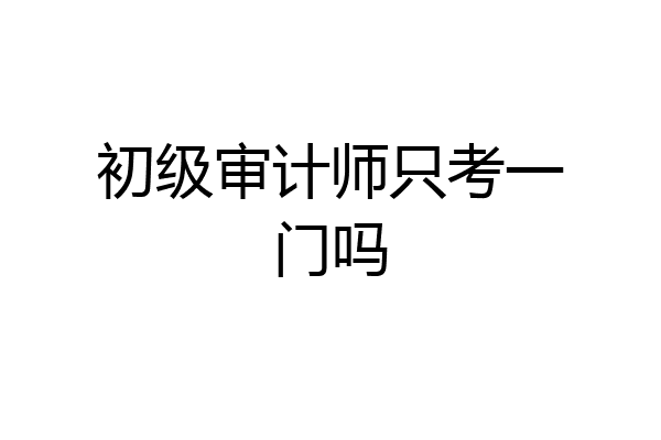 初级审计师只考一门吗