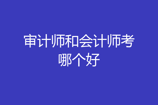 审计师和会计师考哪个好