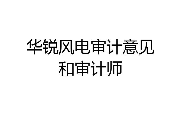 华锐风电审计意见和审计师