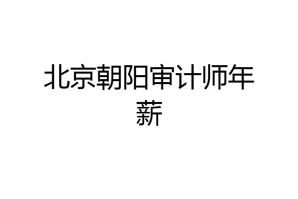 北京朝阳审计师年薪