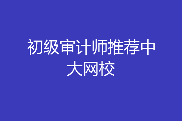 初级审计师推荐中大网校