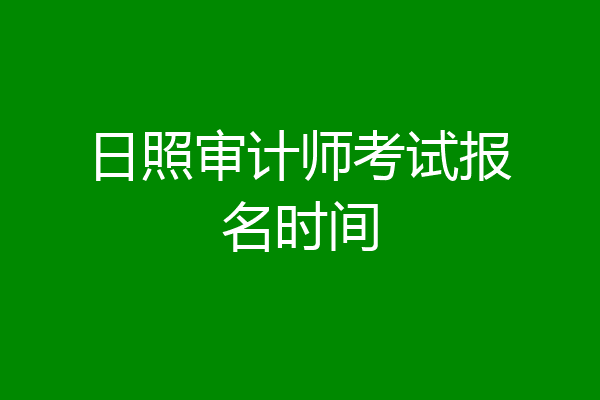 日照审计师考试报名时间