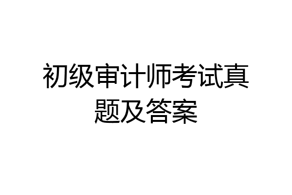 初级审计师考试真题及答案