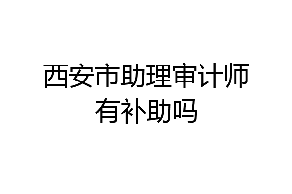 西安市助理审计师有补助吗