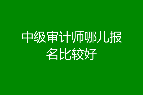 中级审计师哪儿报名比较好