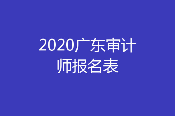 2020广东审计师报名表