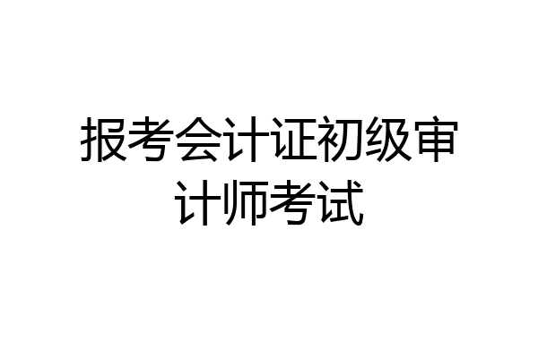 报考会计证初级审计师考试