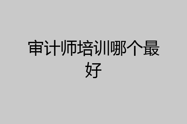 审计师培训哪个最好