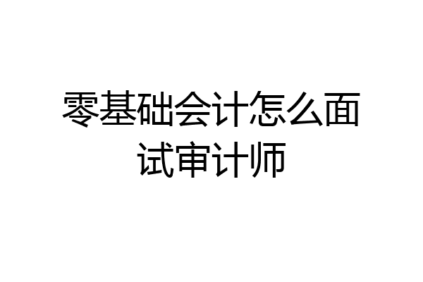 零基础会计怎么面试审计师