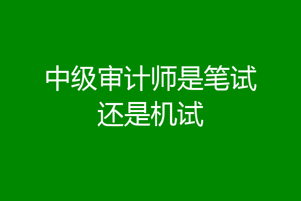 中级审计师是笔试还是机试
