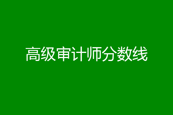 高级审计师分数线