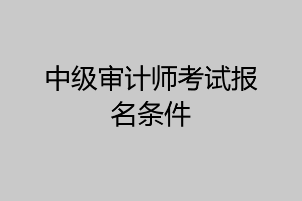 中级审计师考试报名条件