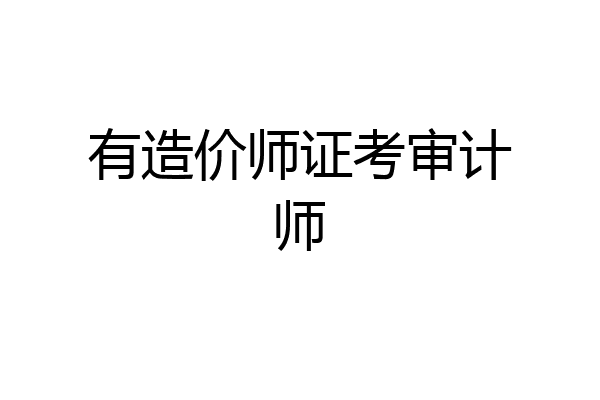 有造价师证考审计师