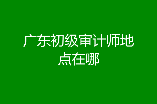 广东初级审计师地点在哪