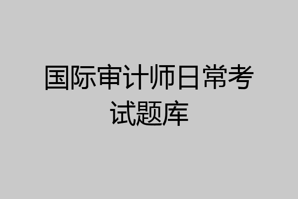 国际审计师日常考试题库