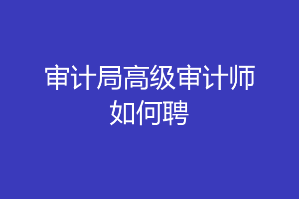 审计局高级审计师如何聘