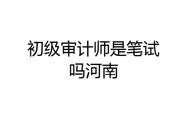 初级审计师是笔试吗河南