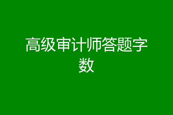 高级审计师答题字数