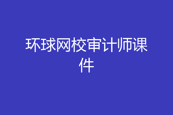 环球网校审计师课件