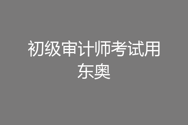 初级审计师考试用东奥