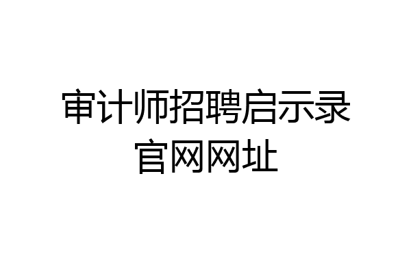 审计师招聘启示录官网网址