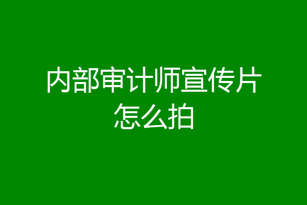 内部审计师宣传片怎么拍