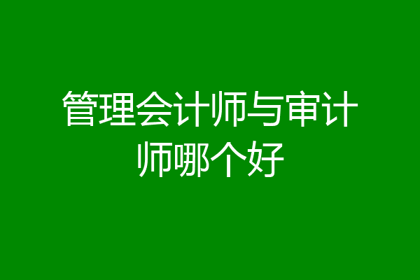 管理会计师与审计师哪个好