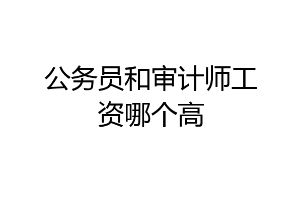 公务员和审计师工资哪个高