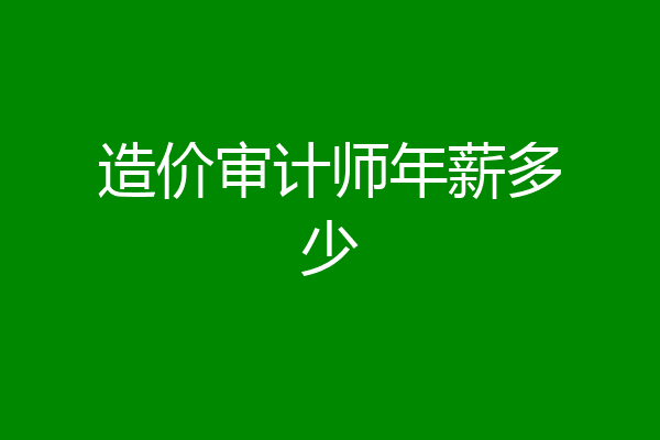 造价审计师年薪多少