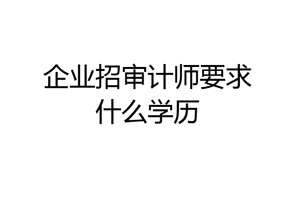 企业招审计师要求什么学历