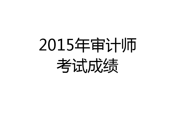 2015年审计师考试成绩