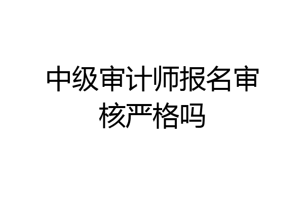 中级审计师报名审核严格吗