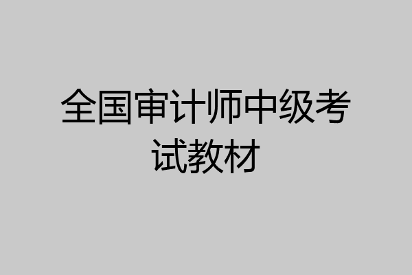 全国审计师中级考试教材