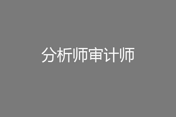 分析师审计师
