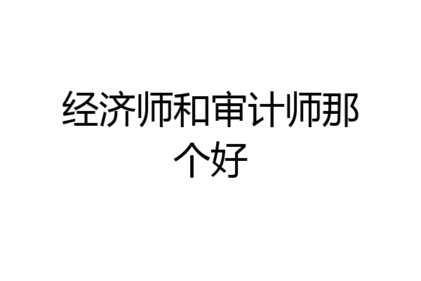 经济师和审计师那个好